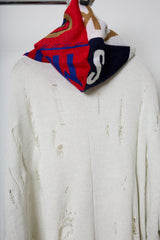 EARHOOD GLITTERY BALACLAVA ZIP SWEATER