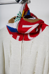 EARHOOD GLITTERY BALACLAVA ZIP SWEATER