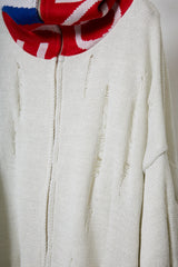 EARHOOD GLITTERY BALACLAVA ZIP SWEATER