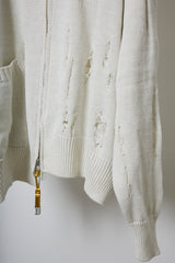 EARHOOD GLITTERY BALACLAVA ZIP SWEATER