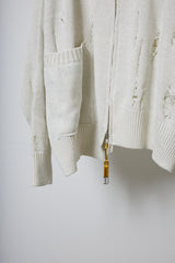 EARHOOD GLITTERY BALACLAVA ZIP SWEATER