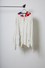 EARHOOD GLITTERY BALACLAVA ZIP SWEATER