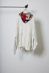 EARHOOD GLITTERY BALACLAVA ZIP SWEATER