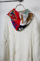 EARHOOD GLITTERY BALACLAVA ZIP SWEATER