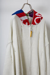 EARHOOD GLITTERY BALACLAVA ZIP SWEATER