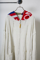 EARHOOD GLITTERY BALACLAVA ZIP SWEATER