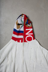 EARHOOD GLITTERY BALACLAVA ZIP SWEATER