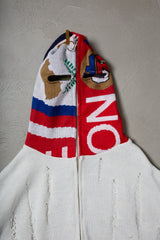 EARHOOD GLITTERY BALACLAVA ZIP SWEATER