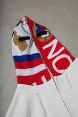 EARHOOD GLITTERY BALACLAVA ZIP SWEATER