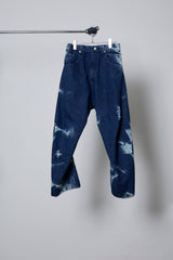 3D CUT DENIM IRREGULAR BLEACH
