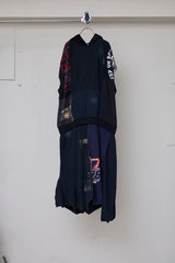 RECONSTRUCTED T-SHIRT HOODED DRESS