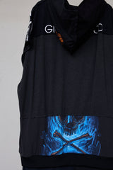 RECONSTRUCTED T-SHIRT HOODED DRESS