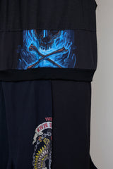 RECONSTRUCTED T-SHIRT HOODED DRESS