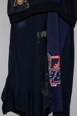 RECONSTRUCTED T-SHIRT HOODED DRESS