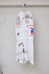 RECONSTRUCTED T-SHIRT HOODED DRESS