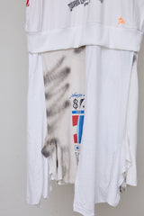 RECONSTRUCTED T-SHIRT HOODED DRESS