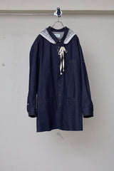 OVERSIZED DENIM SH/DETACHABLE BANDANA