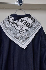 OVERSIZED DENIM SH/DETACHABLE BANDANA