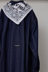 OVERSIZED DENIM SH/DETACHABLE BANDANA
