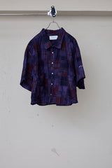 OVERDYED PATCHWORK PLAID HS SHIRT