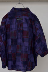 OVERDYED PATCHWORK PLAID HS SHIRT