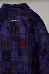 OVERDYED PATCHWORK PLAID HS SHIRT