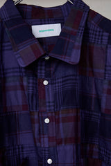OVERDYED PATCHWORK PLAID HS SHIRT