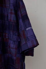 OVERDYED PATCHWORK PLAID HS SHIRT
