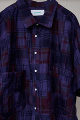 OVERDYED PATCHWORK PLAID HS SHIRT