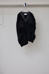 MIXED-KNIT VEST_REFLECTIVE RIB