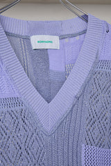 MIXED-KNIT VEST_REFLECTIVE RIB