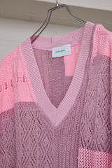 MIXED-KNIT VEST_REFLECTIVE RIB