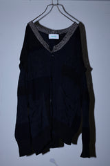 MIXED-KNIT CARDIGAN_REFLECTIVE RIB