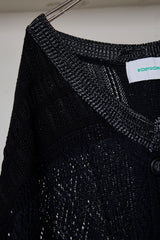 MIXED-KNIT CARDIGAN_REFLECTIVE RIB