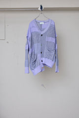 MIXED-KNIT CARDIGAN_REFLECTIVE RIB