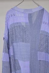 MIXED-KNIT CARDIGAN_REFLECTIVE RIB