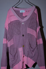 MIXED-KNIT CARDIGAN_REFLECTIVE RIB