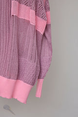 MIXED-KNIT CARDIGAN_REFLECTIVE RIB