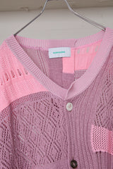 MIXED-KNIT CARDIGAN_REFLECTIVE RIB