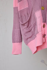 MIXED-KNIT CARDIGAN_REFLECTIVE RIB