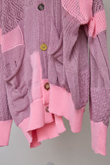 MIXED-KNIT CARDIGAN_REFLECTIVE RIB