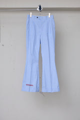 CUT JACQUARD GINGHAM FLARE SLACKS