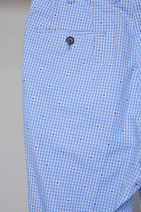CUT JACQUARD GINGHAM FLARE SLACKS