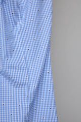 CUT JACQUARD GINGHAM FLARE SLACKS