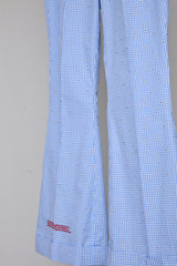 CUT JACQUARD GINGHAM FLARE SLACKS