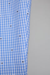 CUT JACQUARD GINGHAM FLARE SLACKS