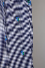 CUT JACQUARD GINGHAM FLARE SLACKS