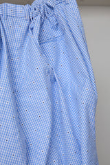 CUT JACQUARD GINGHAM MOST WIDE SLACKS