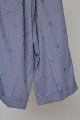 CUT JACQUARD GINGHAM MOST WIDE SLACKS