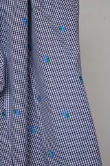 CUT JACQUARD GINGHAM MOST WIDE SLACKS